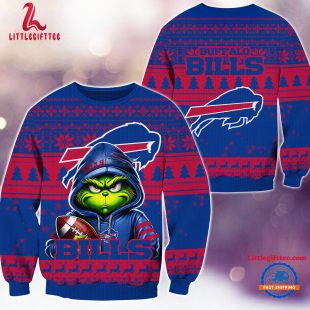 Buffalo Bills 2024 NFL Football Christmas x Grinch Ugly Christmas Sweater