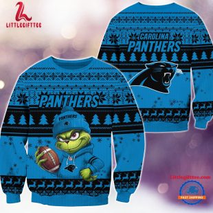 Carolina Panthers 2024 NFL Christmas Grinch Football Limited Edition Ugly Christmas Sweater