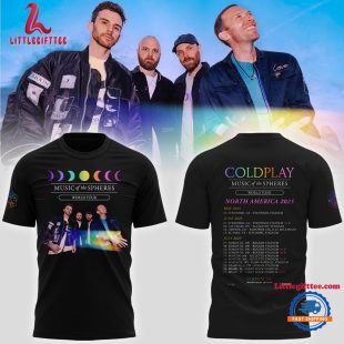 Coldplay World Tour North America 2025 Limited Black T Shirt