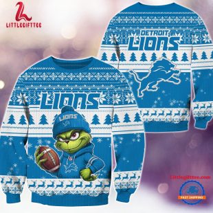 Detroit Lions 2024 NFL Christmas Grinch Football Limited Edition Ugly Christmas Sweater