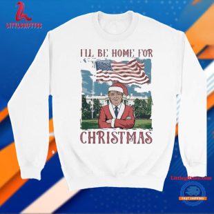 Donald Trump I Will Be Home For Christmas USA Flag T Shirt