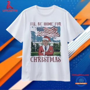 Donald Trump I Will Be Home For Christmas USA Flag T Shirt