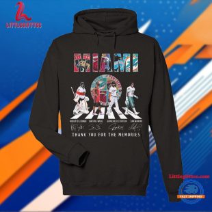 Florida Panthers x Miami Heat x Miami Marlins x Miami Dolphins Abbey Road Thank You For The Memories Signatures T Shirt