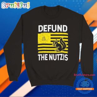 Funny Defund The Nutzis Squirrel Flag USA T Shirt