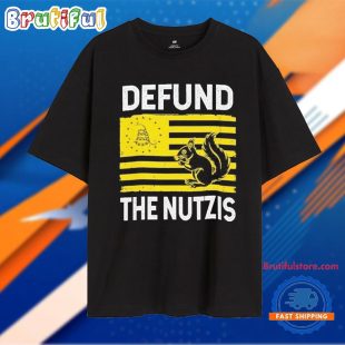 Funny Defund The Nutzis Squirrel Flag USA T Shirt