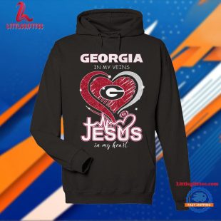 Georgia Bulldogs Football In My Veins Jesus In My Heart New Unisex T Shirt