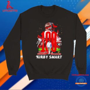 Georgia Bulldogs Kirby Smart 100 Wins Signatures Unisex T Shirt