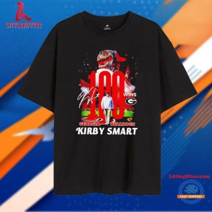 Georgia Bulldogs Kirby Smart 100 Wins Signatures Unisex T Shirt