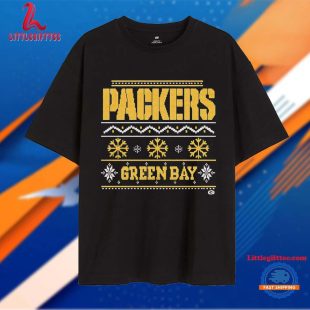 Green Bay Packers Snow Tree Christmas T Shirt