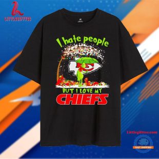 Grinch I Hate People but I Love My Chiefs Winter Christmas Unisex T Shirt