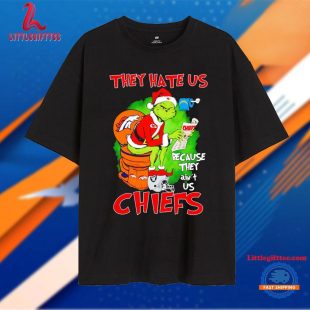 Grinch Kc Chiefs Shit on Broncos They Hate Us Because They Ain’t Us Christmas Unisex T Shirt