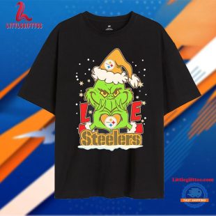 Grinch Love Pittsburgh Steelers Christmas Unisex T Shirt