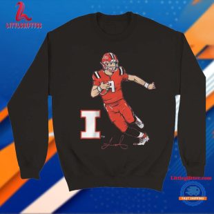 Illinois Football Luke Altmyer Superstar Pose Signature T Shirt