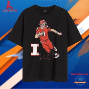 Illinois Football Luke Altmyer Superstar Pose Signature T Shirt