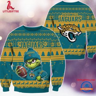 Jacksonville Jaguars 2024 NFL Christmas Grinch Football Limited Edition Ugly Christmas Sweater