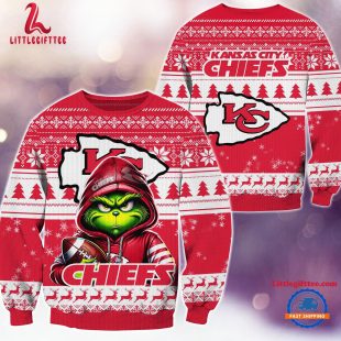 Kansas City Chiefs 2024 NFL Football Christmas x Grinch Ugly Christmas Sweater