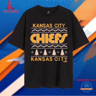 Kansas City Chiefs Snow Tree Christmas T Shirt