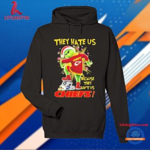 Kansas City Chiefs The Grinch Santa They Hate Us Because They Ain’t Us Las Vegas Raiders Los Angeles Rams Denver Broncos Helmet Christmas Holidays T Shirt