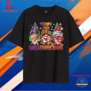 Kansas City Chiefs x Gnomes Happy Hallothanksmas T Shirt