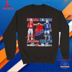 Kurtis Rourke Indiana Hoosiers On Saturdays X Anthony Richardson Indianapolis Colts On Sundays T Shirt