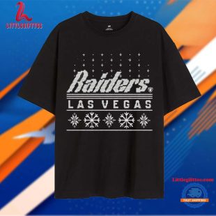 Las Vegas Raiders Snow Tree Christmas T Shirt