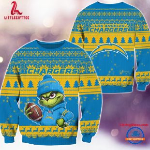 Los Angeles Chargers 2024 NFL Christmas Grinch Football Limited Edition Ugly Christmas Sweater