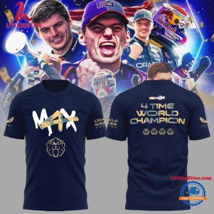 Max Verstappen Oracle Red Bull Racing F1 4 Time Champion T Shirt