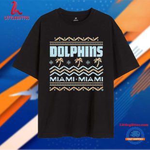 Miami Dolphins Snow Tree Christmas T Shirt