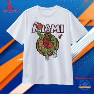 Miami Heat Ninja Turtle With Pizza Unisex T Shirt