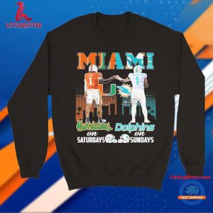 Miami Hurricanes On Saturdays Miami Dolphins On Sundays 2024 T Shirt