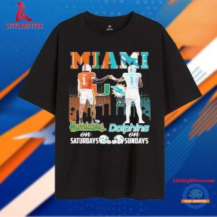 Miami Hurricanes On Saturdays Miami Dolphins On Sundays 2024 T Shirt