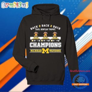 Michigan Wolverines Back 2 Back 2 Back Paul Bunyan Trophy Champions 2024 T Shirt