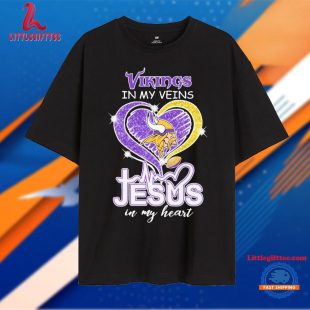 Minnesota Vikings In My Veins Jesus In My Heart Unisex T Shirt