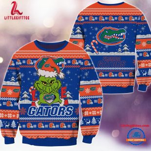 NCAA Florida Gators Grinch Lover Santa Hats Ugly Christmas Sweater