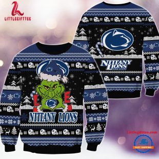 NCAA Penn State Nittany Lions Grinch Lover Santa Hats Ugly Christmas Sweater