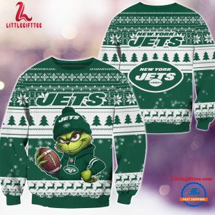 New York Jets 2024 NFL Christmas Grinch Football Limited Edition Ugly Christmas Sweater