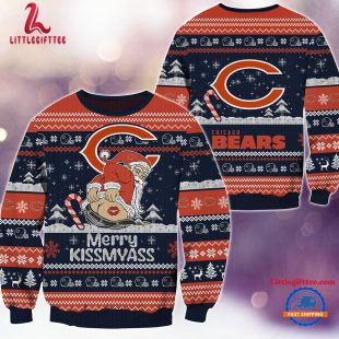 NFL Chicago Bears Sata Claus Football Special Merrykissmyass Ugly Christmas Sweater