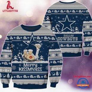 NFL Dallas Cowboys Sata Claus Football Special Merrykissmyass Ugly Christmas Sweater