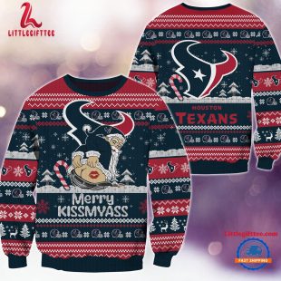 NFL Houston Texans Sata Claus Football Special Merrykissmyass Ugly Christmas Sweater