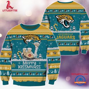 NFL Jacksonville Jaguars Sata Claus Football Special Merrykissmyass Ugly Christmas Sweater