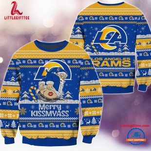 NFL Los Angeles Rams Sata Claus Football Special Merrykissmyass Ugly Christmas Sweater