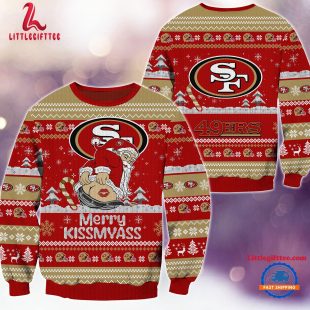 NFL San Francisco 49ers Sata Claus Football Special Merrykissmyass Ugly Christmas Sweater