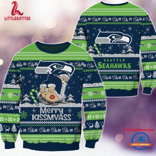 NFL Seattle Seahawks Sata Claus Football Special Merrykissmyass Ugly Christmas Sweater