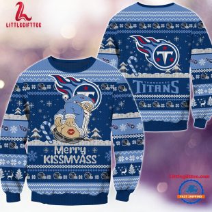 NFL Tennessee Titans Sata Claus Football Special Merrykissmyass Ugly Christmas Sweater