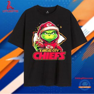 Santa Grinch Hug Ball Kansas City Chiefs Christmas Unisex T Sshirt