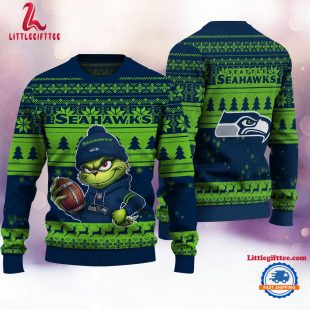 Seattle Seahawks 2024 NFL Christmas Grinch Football Limited Edition Ugly Christmas Sweater