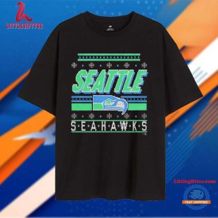 Seattle Seahawks Snow Tree Christmas T Shirt