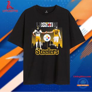 Steelers Troy Polamalu and Terry Bradshaw Legends Signatures Unisex T Shirt