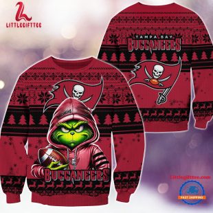 Tampa Bay Buccaneers 2024 NFL Football Christmas x Grinch Ugly Christmas Sweater