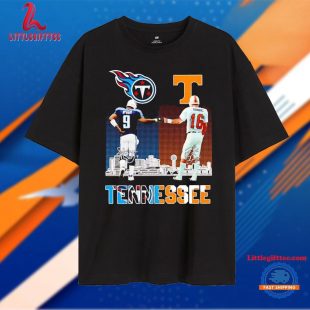 Tennessee Titans Mcnair and Tennessee Volunteers Manning Signatures T Shirt